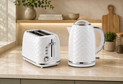 White diamond effect kettle - diamond,