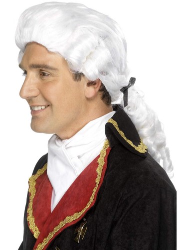 Court wig white black ribbon - ribbon, &