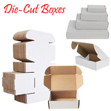 White Die Cut Folding Lid Postal Cardboard Boxes Small Parcel Shipping Cartons