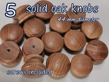 Set 5 Wooden Oak Knobs Handle