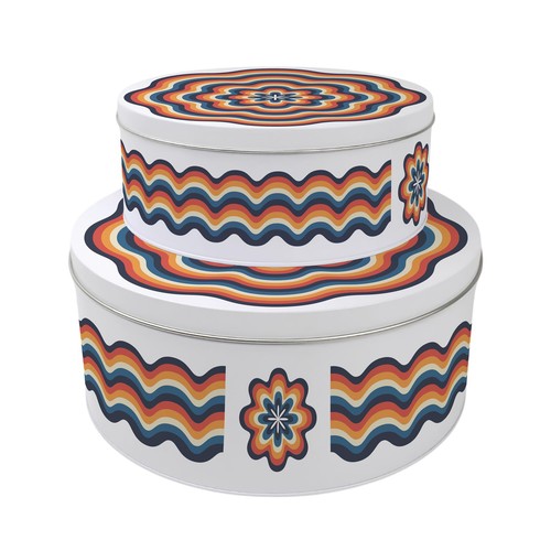 Retro waves cake tins set - tins,