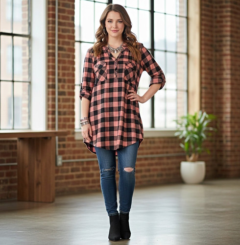 Torrid pink black plaid - torrid,