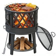 2-in-1 Wood Burning Fire Pit &