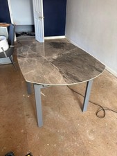 Dwell 4-6 seater extending marble dining table, 120cm x 90cm, extending to 180cm