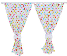 Nursery Curtains with bows for Babies & Toddler's Window Bedroom Dots Coloured