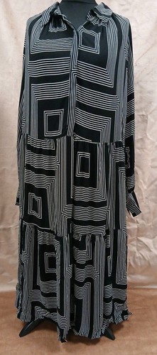 Black geometric print maxi - geometric,