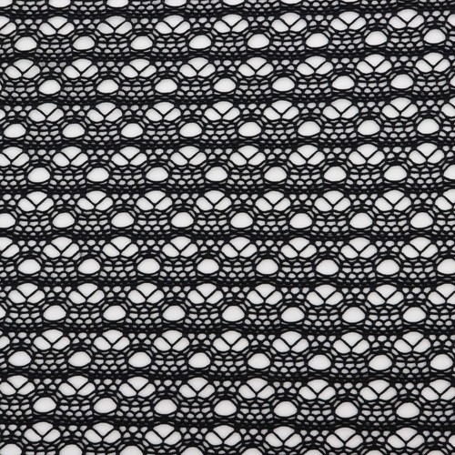 Black crochet stretch fabric - black,