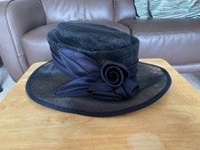 Ladies BHS Blue Straw Wedding / Occasion Hat