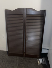 Vtg Old Wood Swinging Louvered