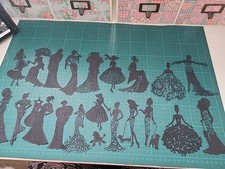 20  Handmade Tattered Lace Ladies Cut From Black Card
