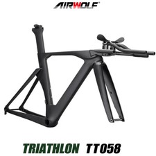 AIRWOLF Carbon Triathlon Road Bike Frame Racing TT Bicycle Advanced Time Tira
