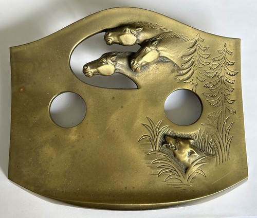 Vintage brass double - vintage, inkwell