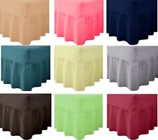 Fitted Frilled Valance Bed Sheets Plain Dyed 12" Polycotton Sheet 20 Colors