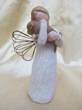 Willow Tree Collectable Figurine Angel Of Friendship Holding Puppy Dog 2009 VGC