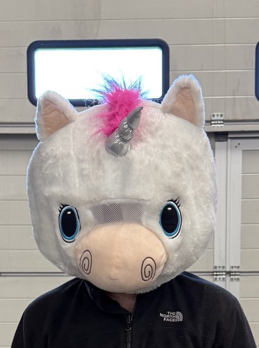 White plush unicorn full head - plush,