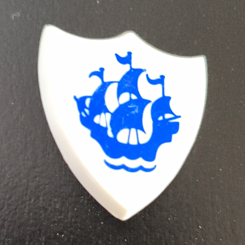 Blue peter shield pin - shield, badge