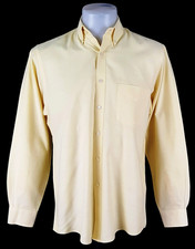 VAN HEUSEN Mens Pale Yellow L/S OXFORD SHIRT Wrinkle Free Twill -  M - 48" - £56