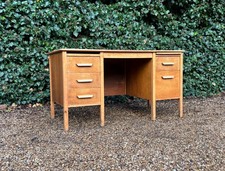 VINTAGE OAK TWIN PEDESTAL