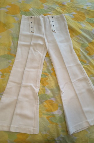 White flare pants - flare, with