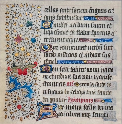 Illuminated manuscript leaf - illuminated,