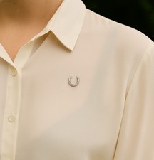 Horseshoe Pin Badge - Pewter