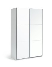 Holsted Half Mirror 120cm Sliding Wardrobe -White | Space-saving white wardrobe
