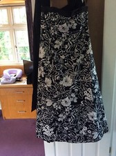 gina bacconi black and white long net underlay dress 