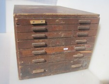 Large Antique Wooden Chest of Drawers Specimen Collectables Vintage Holder 18"W