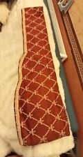 Vintage 1940/50s Curtain Pelmet. Red Fleur De Lis Pattern 74" Long. 