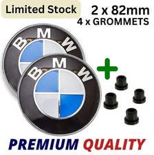 BMW 1 3 5 Series E60 E61 E92 E81 E87 E90 82mm 2x Bonnet Boot Badge 4x Grommets