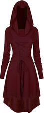 Women Gothic Punk Hooded Dress