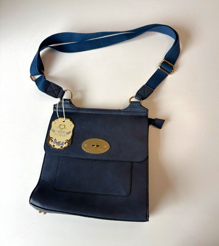 Moda navy faux leather - navy,