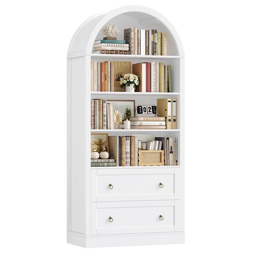 Arched bookcase with drawers - arched,