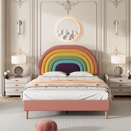 Upholstered platform bed frame - upholstered,