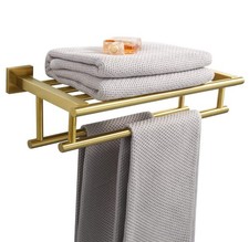 Sayayo Towel Rail Wall Mounted gold Bathroom Towel Shelf 16 Inch Towel Holder,