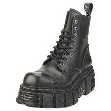 New Rock Metallic M-newmili083-s39 Unisex Platform Boots in Black - 6 UK