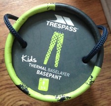 🌟Trespass Kids Thermal Baselayer Basepant Long Trousers Green Age 3-4 (B17)