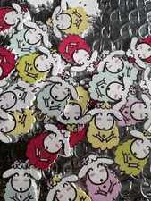 20 Wooden Sheep Shaped Buttons