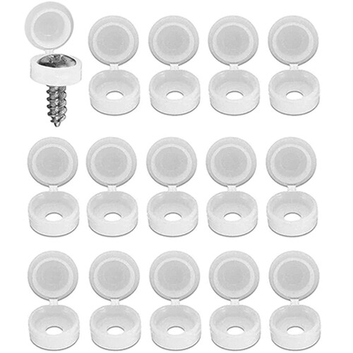 White plastic hinged screw - hinged,
