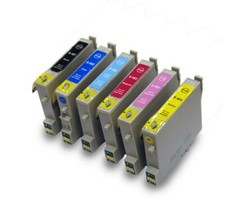 Set of Compatible (non-OEM) Printer Ink Cartridges to replace T0487 Seahorse Ink
