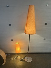 Danalight Matching Chrome Floor Standard Lamp & Table Lamp With Shades Modern