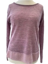 Beautiful Poetry Knit Jumper. Lilac Pink 100% Baby Alpaca 100% Silk Trim UK 14