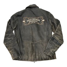 Harley Davidson Distressed Panhead Leather Riding Jacket Womens Sz SM Women’s