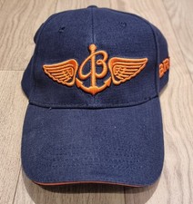 Breitling Aviator Cap - Official Merchandise with Orange Wings Logo - Navy Blue