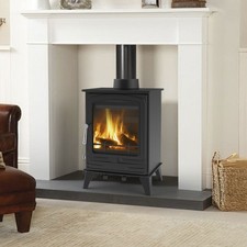 RoyalFire 4.2kW Steel Eco DEFRA Multifuel Stove Modern Wood Charcoal Burner