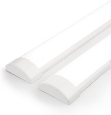 BrightFly 4ft LED Batten Light 2-Pack 6500K 32W Tube Light for Garage Indoor