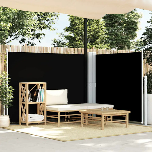 Retractable side awning black - retractable,