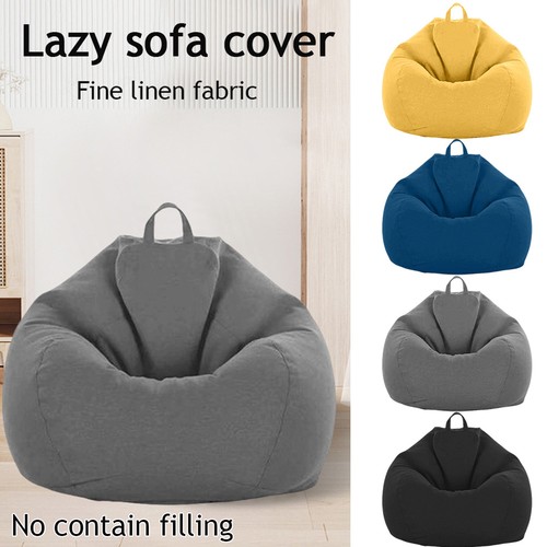 Solid linen large bean - linen, bag