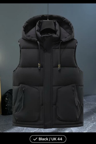 Men black hooded gillet - black,