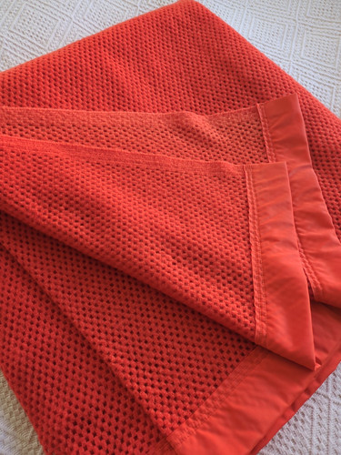 Vintage orange blanket - vintage,